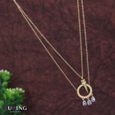 Xuping Double Layer Triangle Pendent Necklace